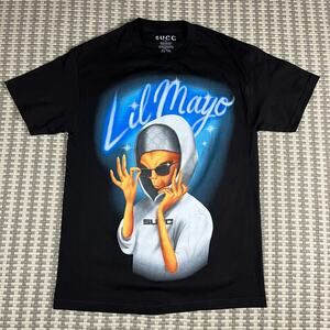 SUCC Lil Mayo Black Air Brush Tee T‎ Shirt Men’s Sz L New